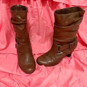 Leather calf ride boots